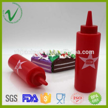 Kundenspezifische Größe Zylinder weiche LDPE leere rote Plastikflasche mit Logo-Druck
